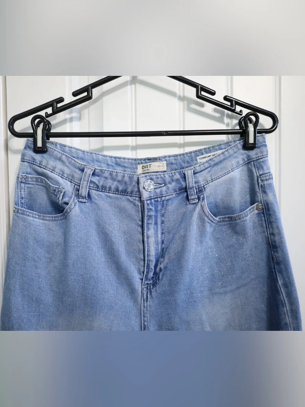 OAT New York Comfort Weave Denim Wide Leg Jeans Light Wash Size 10/30 - Picture 4 of 12